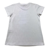 Yes Zee Girls Solid Color Crew Neck T-Shirt With Print White