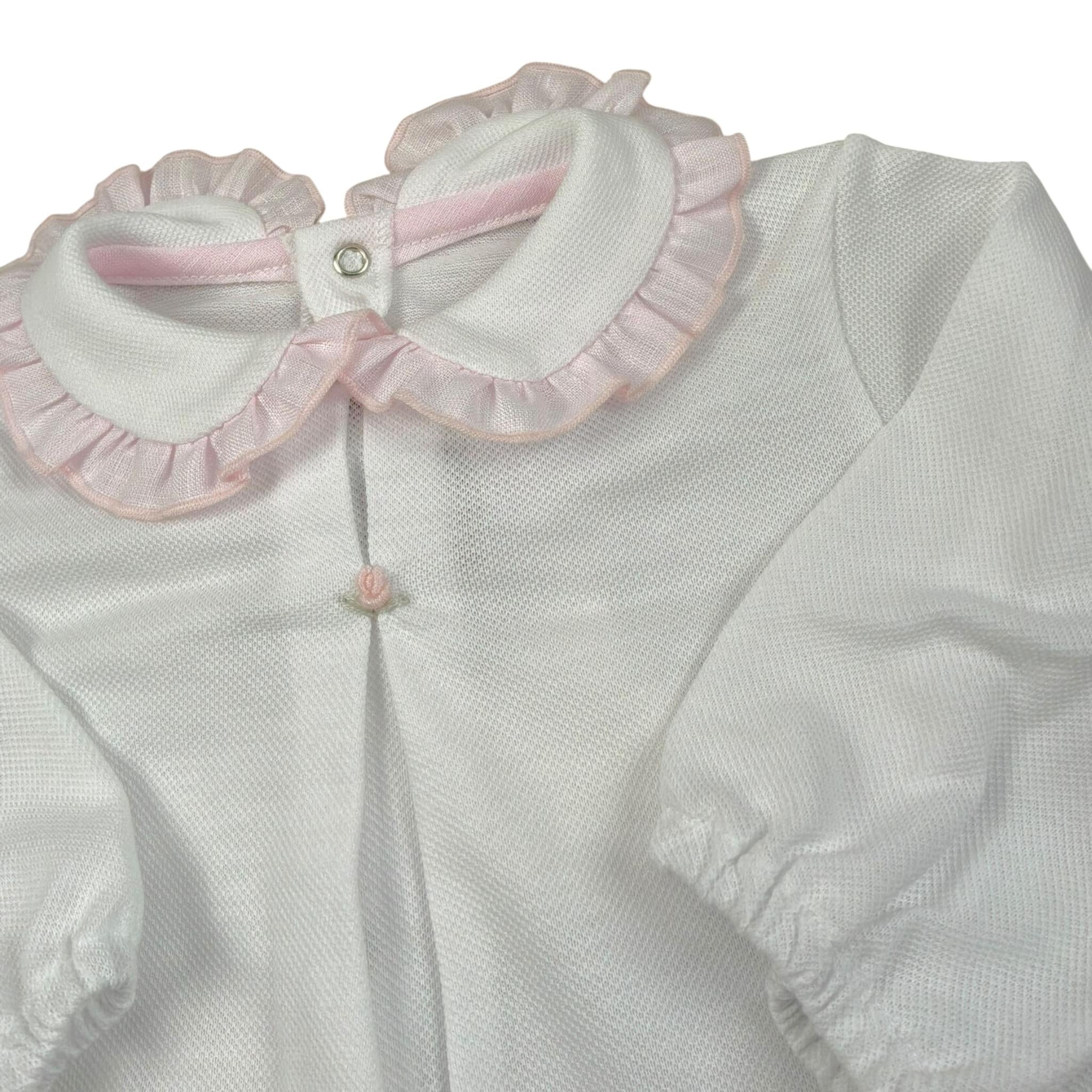 La Stupenderia Tutina Tinta Unita con Colletto per Neonata TBTT54 BIANCO LA STUPENDERIA 