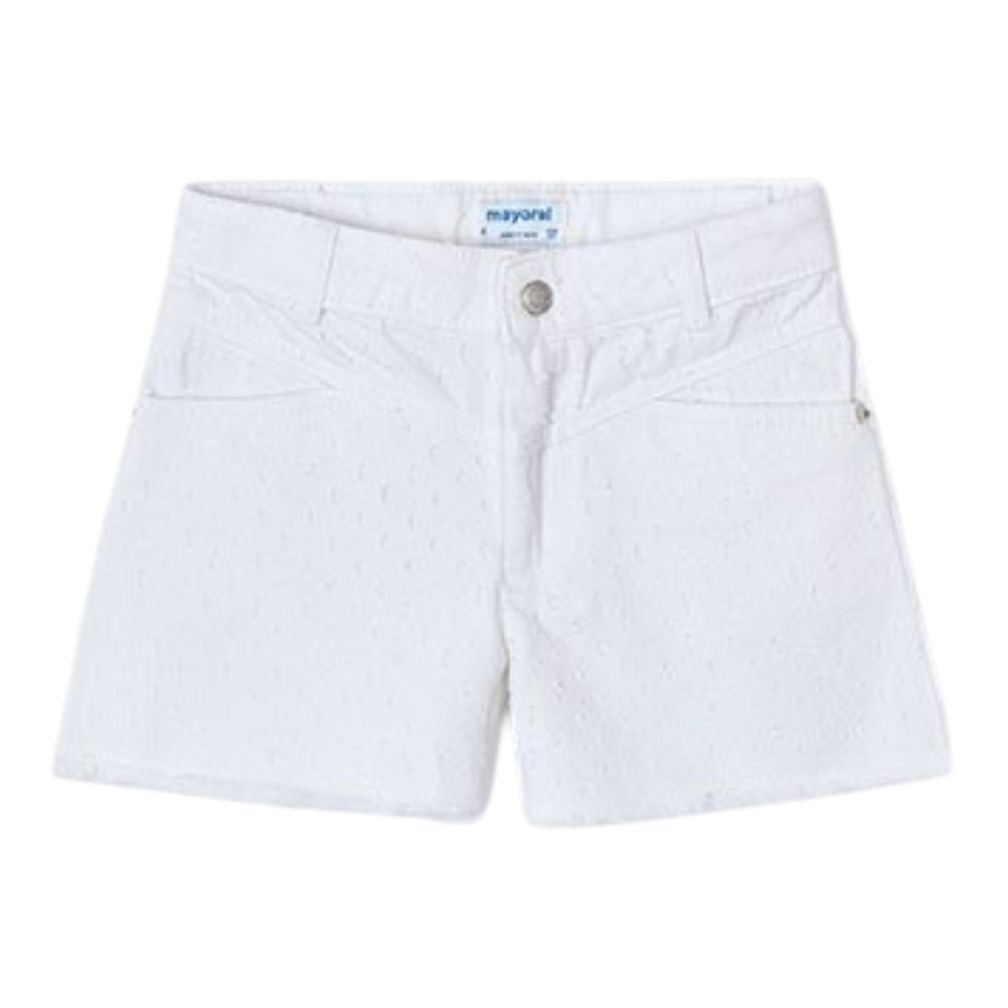 Mayoral Short Tinta Unita con Applicazioni per Bambina 3205 BIANCO MAYORAL 