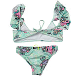 Mousse Costume 2 Pezzi Slip-Fascia per Bambina COSTUDOL VERDE ACQUA MOUSSE 