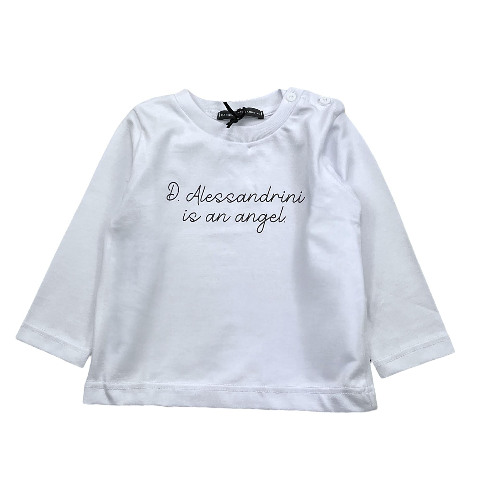DANIELE ALESSANDRINI shirt girocollo tinta unita con stampa Bianco per Neonato 1291M00072N BIANCO DANIELE ALESSANDRINI 