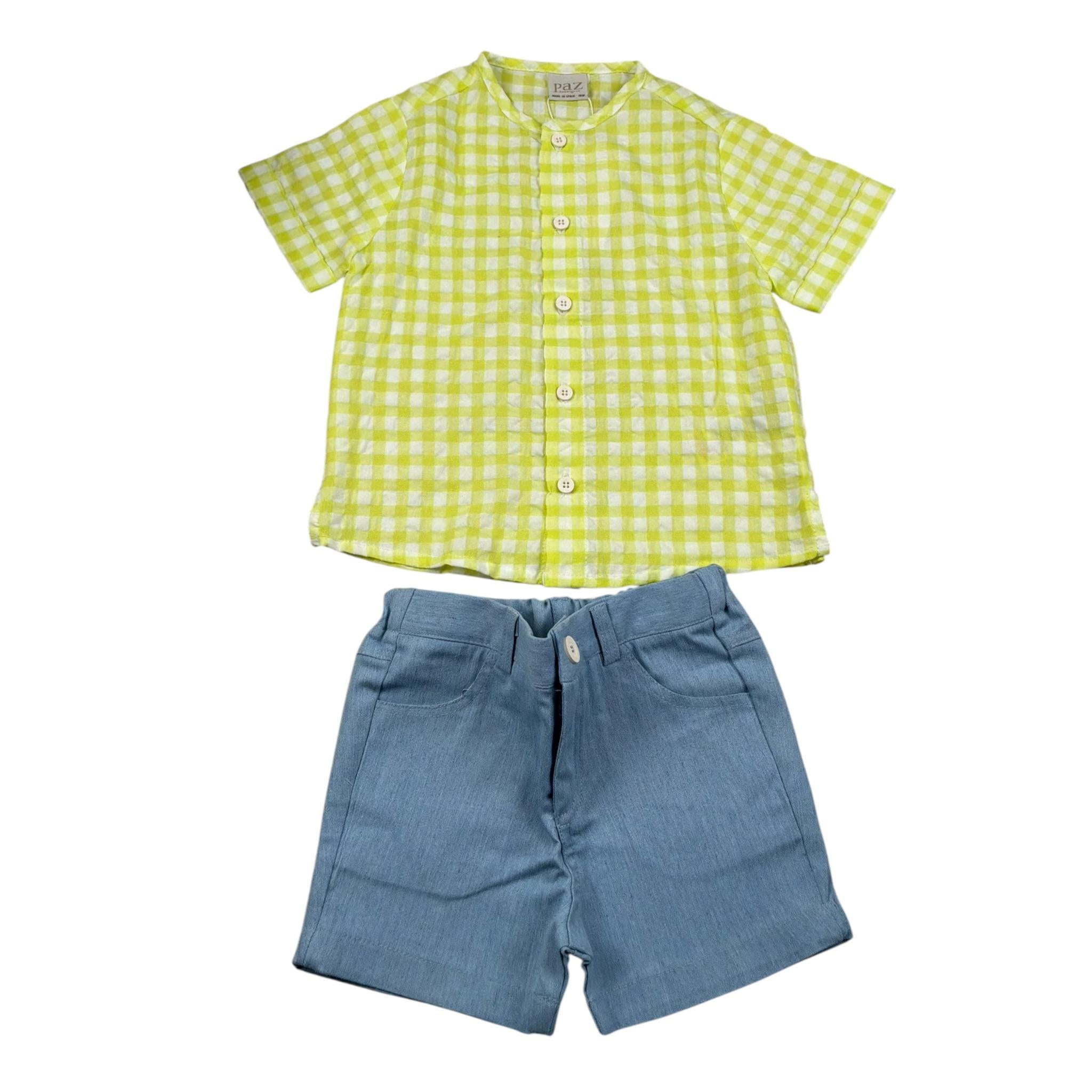 Paz Rodriguez Completo 2 Pezzi Camicia-Bermuda per Neonato 006152657 GIALLO PAZ RODRIGUEZ 