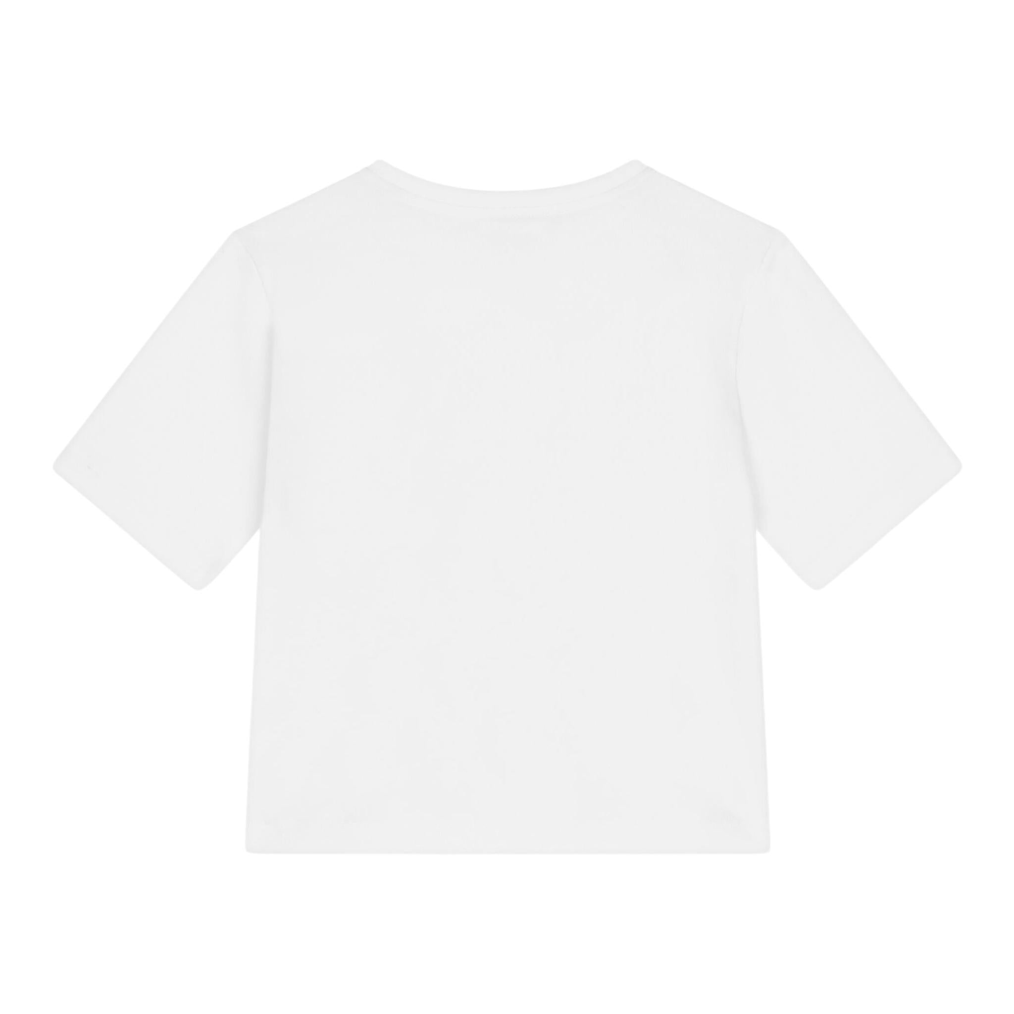 DOLCE & GABBANA t-shirt girocollo tinta unita con ricami Bianco per Bambina L5JTKT BIANCO DOLCE & GABBANA 