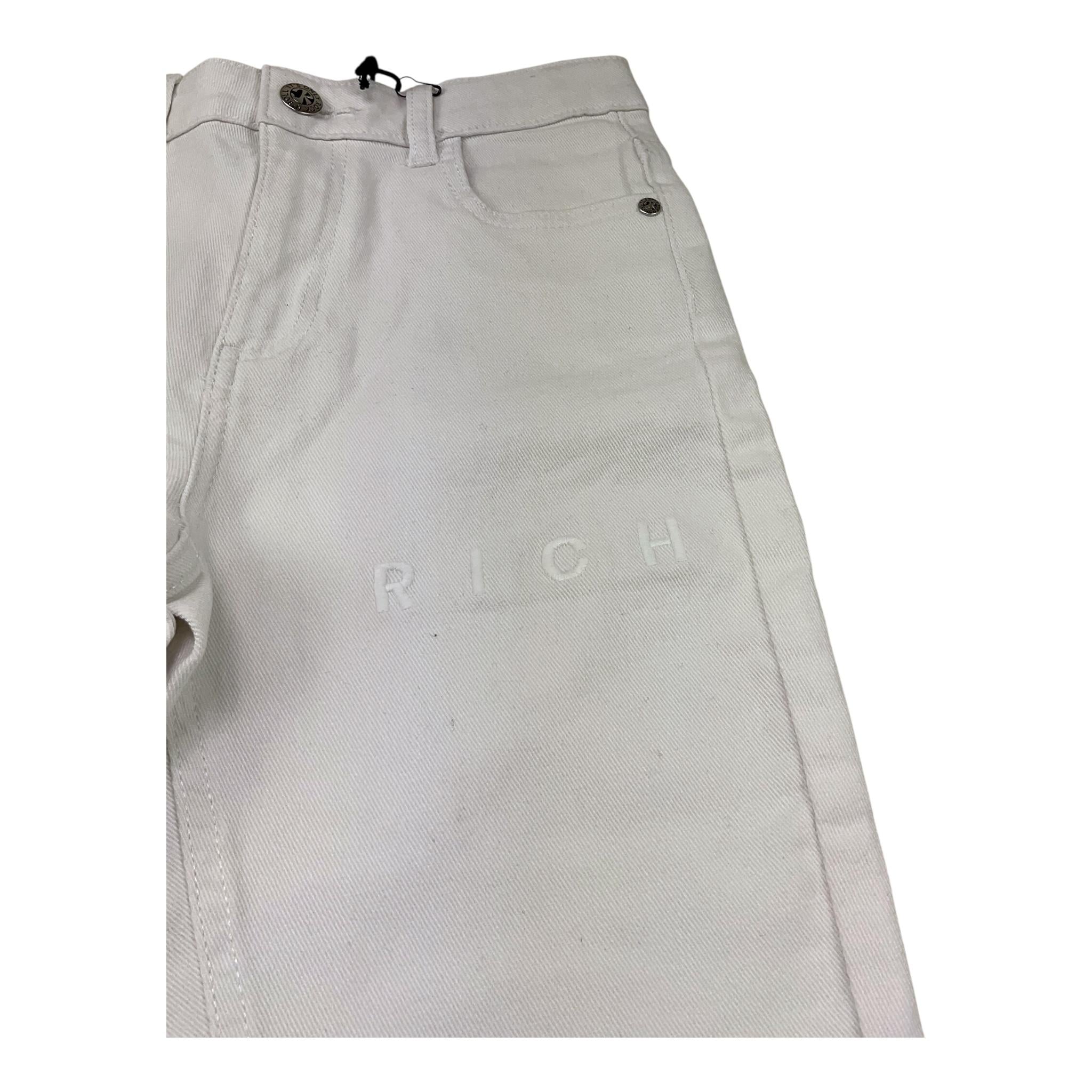 John Richmond Jeans Tinta Unita con Girovita Regolabile per Bambino RBP24110JE BIANCO JOHN RICHMOND 