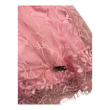 Liu Jo Solid Color Dress with Embroidery and Pink Belt for Baby Girl