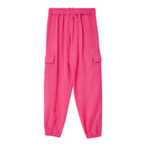Liu Jo Solid Color Trousers With Belt Fuchsia For Girls