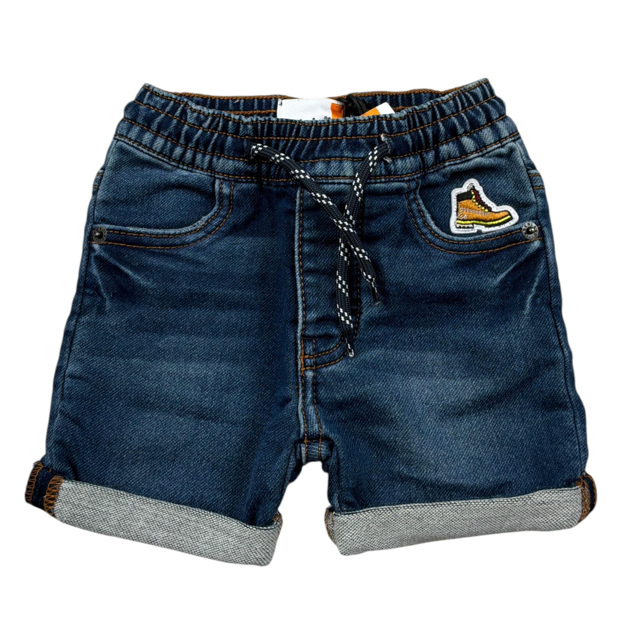 Timberland Bermuda In Denim tinta unita con Elastico In Vita Blu per Neonato T04A43 BLU TIMBERLAND 