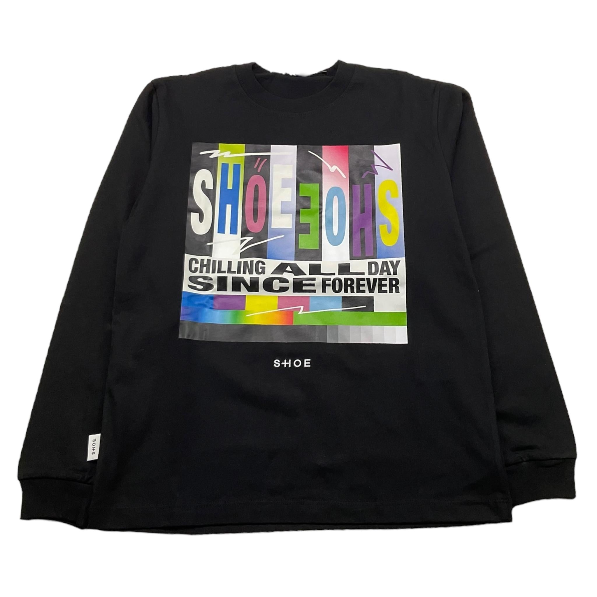 SHOE shirt girocollo tinta unita con stampa in contrasto Nero per Bambino TONY2430 NERO SHOE 