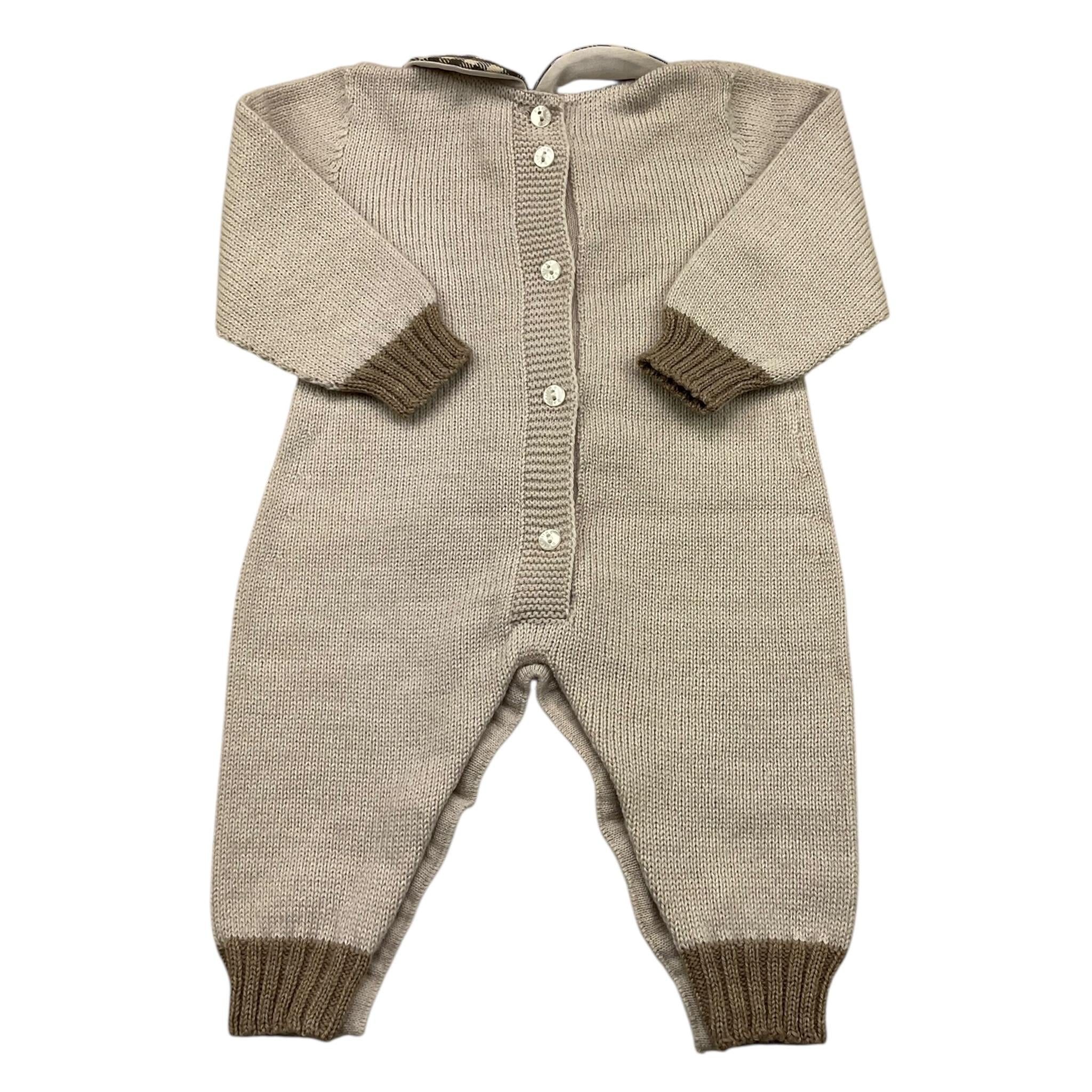 BARCELLINO tutina manica lunga in maglia Beige per Neonato 105301 BEIGE BARCELLINO 