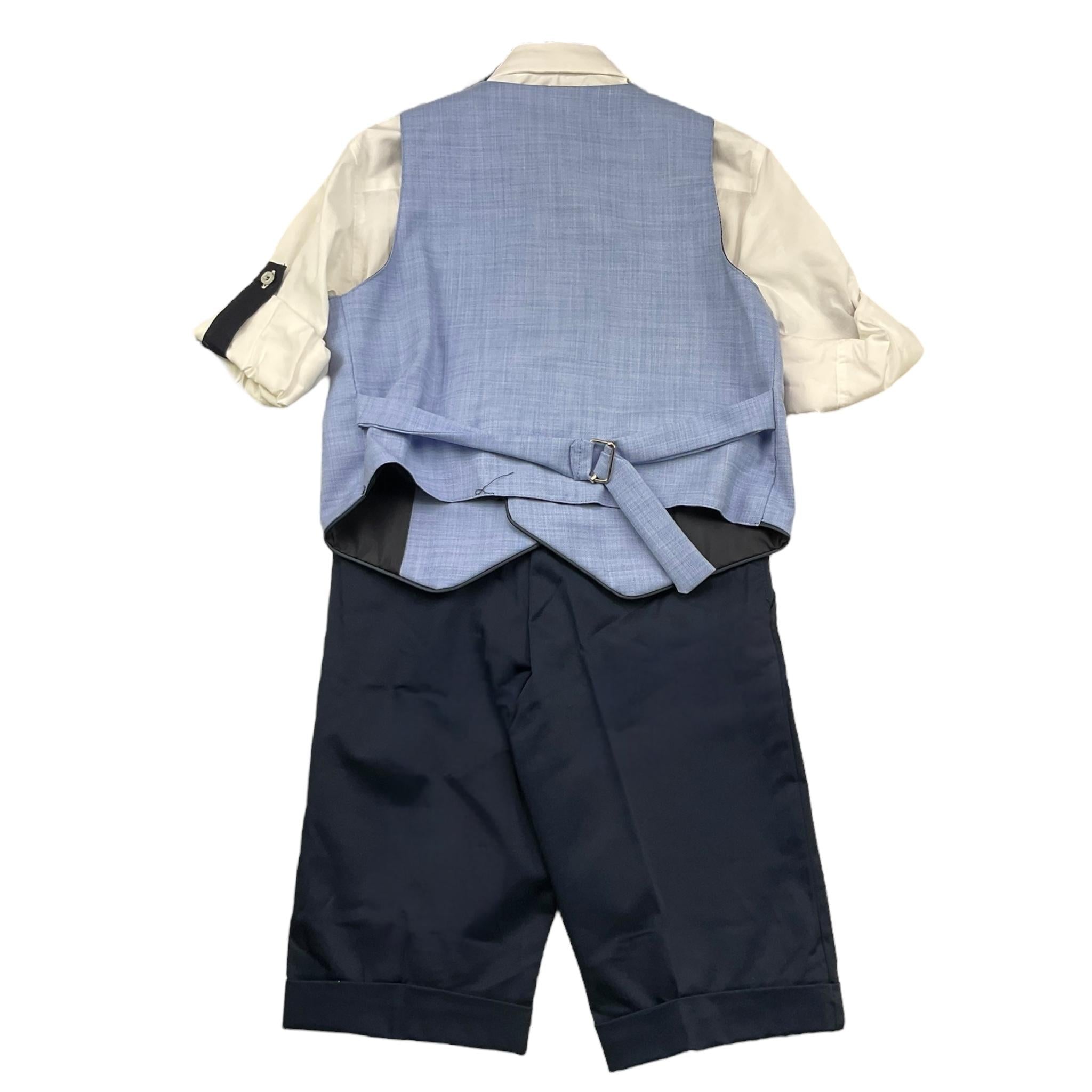 Mai'S Kids Completo 4 Pezzi Camicia-Pantaloni-Gilet-Papillon per Bambino MK14779 BLU MAI'S KIDS 