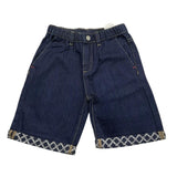 Cesare Paciotti Solid Color Denim Bermuda Shorts with Elastic Waistband Blue for Boys