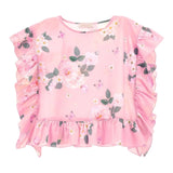 Monnalisa Camicia Modello Kimono Tinta Unita con Fantasia per Bambina 19C083 ROSA MONNALISA 