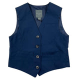 Dan John Single Breasted Blue Solid Waistcoat For Boys