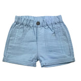 I Do Bermuda Solid Color With Elastic Waist Light Blue For Newborn