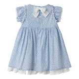 The Owl Abit Half Sleeve Solid Color Floral Pattern Blue For Baby Girl