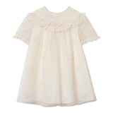 GUCCI abito mezza manica tinta unita cn ricami Avorio per Neonata 788036 AVORIO GUCCI 