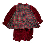 LA STUPENDERIA abito manica lunga tinta unita con culotte Rosso per Neonata TBAB58 ROSSO LA STUPENDERIA 