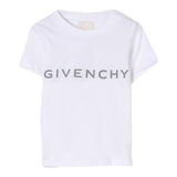 Givenchy T-Shirt Girocollo Tinta Unita con Stampa per Neonato H30640 BIANCO GIVENCHY 
