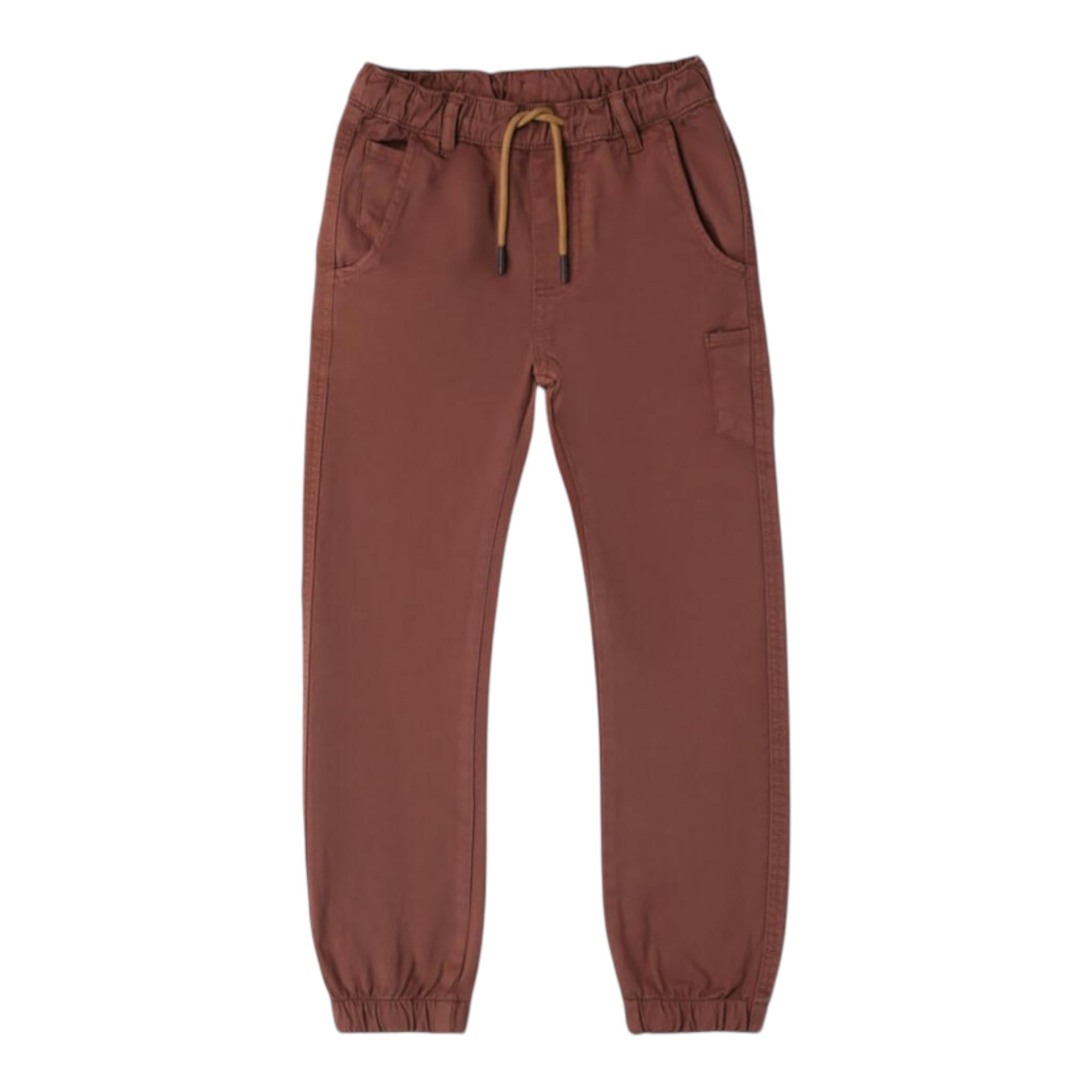 SARABANDA pantalone tinta unita con elastico in vita Marrone per Bambino 07542 MARRONE SARABANDA 