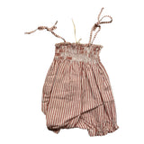Zoe &amp; Tobiah Solid Color White Striped Romper For Baby Girl