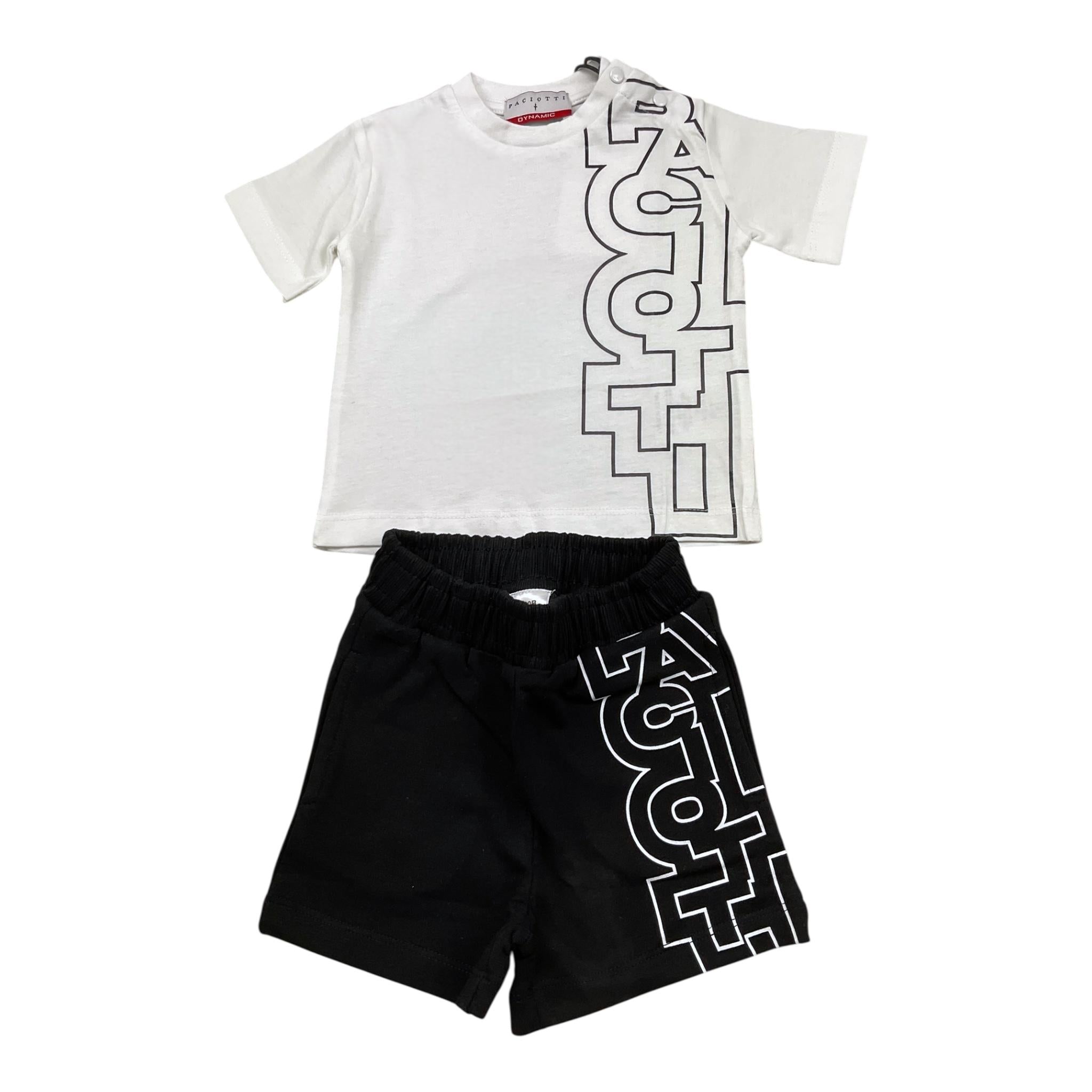 Cesare Paciotti Completo 2 Pezzi T-Shirt-Bermuda Bicolore per Neonato COMP5120B BIANCO/NERO CESARE PACIOTTI 