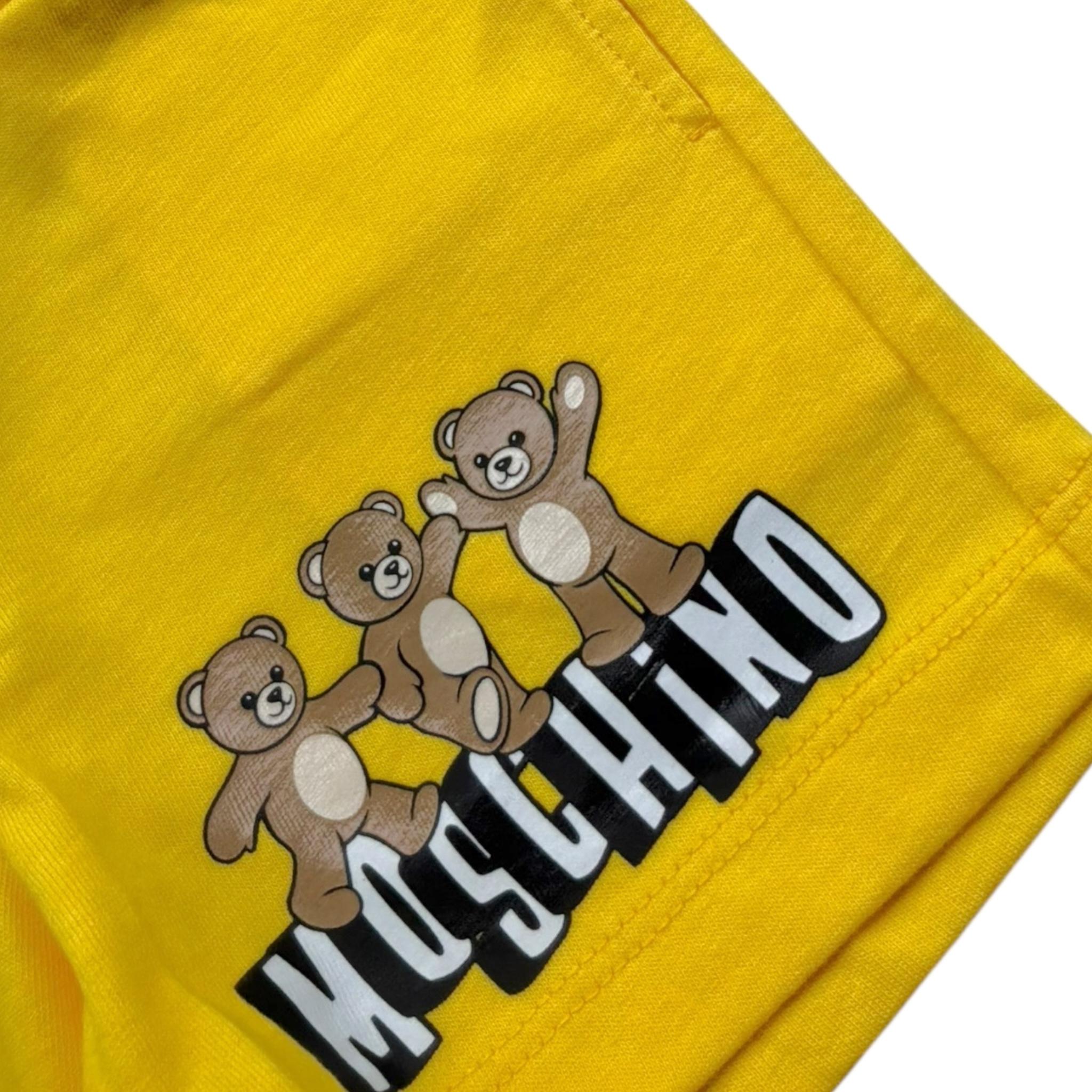 Moschino Completo 2 Pezzi T-Shirt-Bermuda Bicolore per Neonato MXG00M BIANCO/GIALLO MOSCHINO 