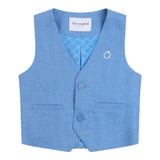 Trussardi Solid Color Vest with Light Blue Logo Print for Boys