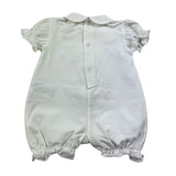 Nanan Baby Girl Solid Color Hot Air Balloon Half Sleeve Romper White