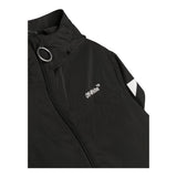 Off-White Black Zip Up Hooded Jacket For Boys