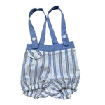 Manuel & Frank Salopette Tinta Unita con Fantasia A Righe per Neonato MF2407I BIANCO/AZZURRO MANUEL & FRANK 