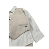 Les Gamins Completo 3 Pezzi Gilet-Camicia-Bermuda per Neonato LGM40291 BEIGE LES GAMINS 