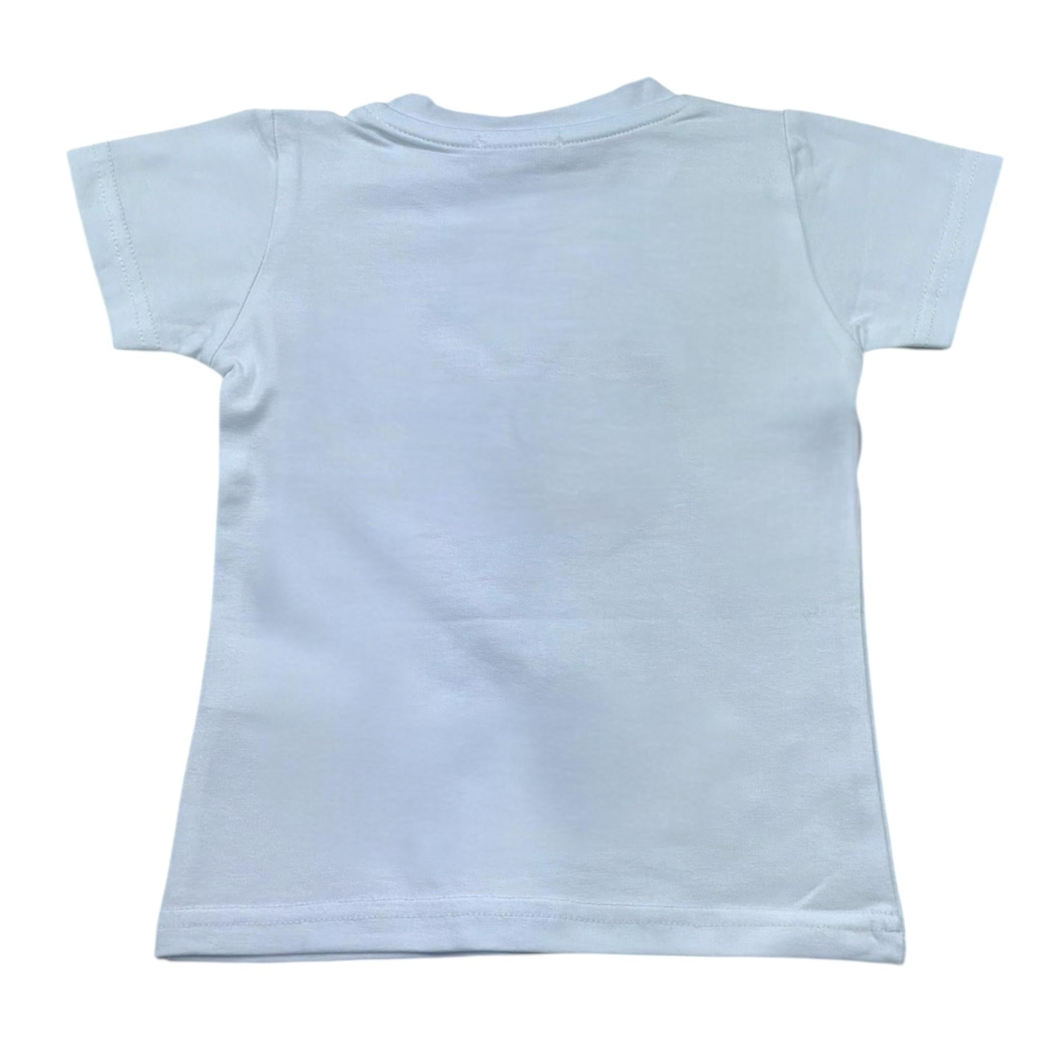 Manuel & Frank T-Shirt Girocollo Tinta Unita con Stampa per Bambino MF7315B BIANCO MANUEL & FRANK 