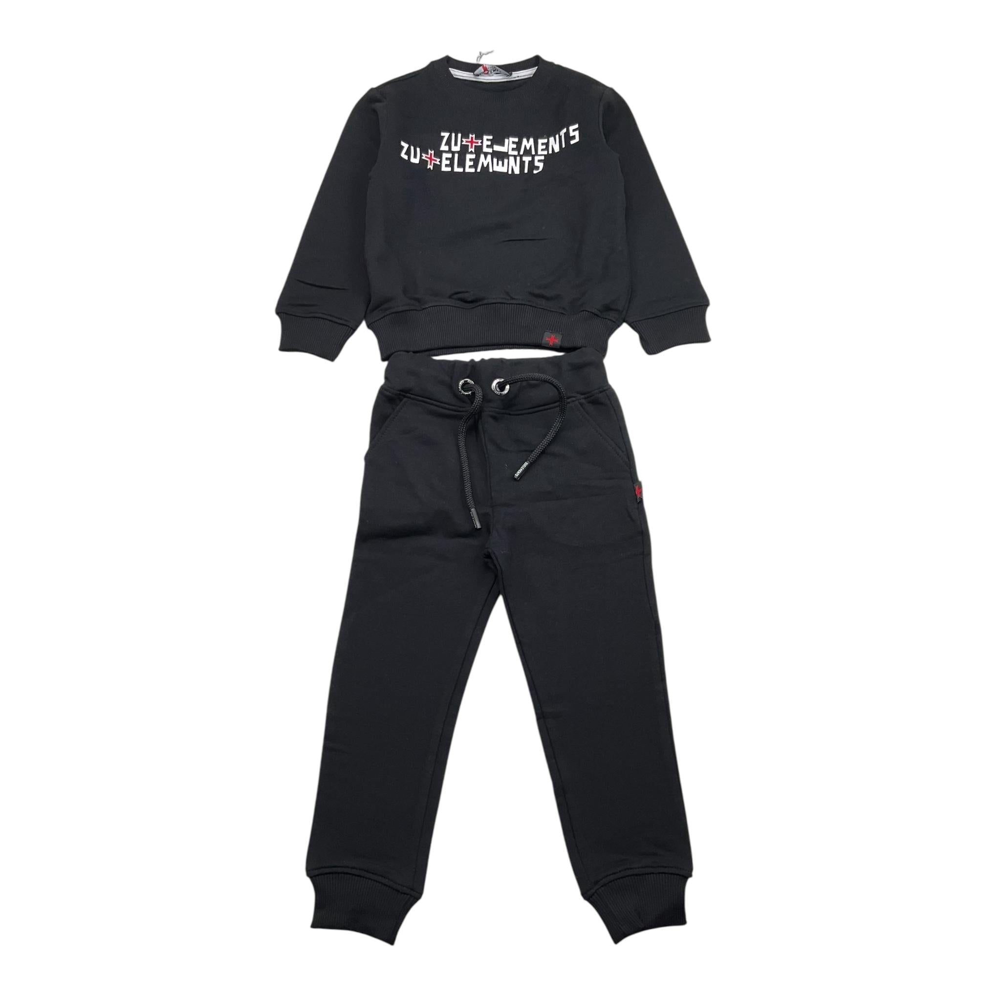 ZU+ELEMENTS completo 2pz felpa-pantalone Nero per Bambino ZU293X NERO ZU+ELEMENTS 
