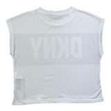 Karl Lagerfeld Solid Color Crew Neck T-Shirt With White Logo Print For Girls