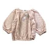 Bamboom+Babies Solid Color Top With Openwork Embroidery Pink For Baby Girl
