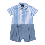 Fay Pagliaccetto Tinta Unita con Fantasia A Righe per Neonato FSA500 AZZURRO FAY 