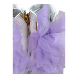 Miss Grant Solid Color Sneaker with Beige/Purple Bow for Girls