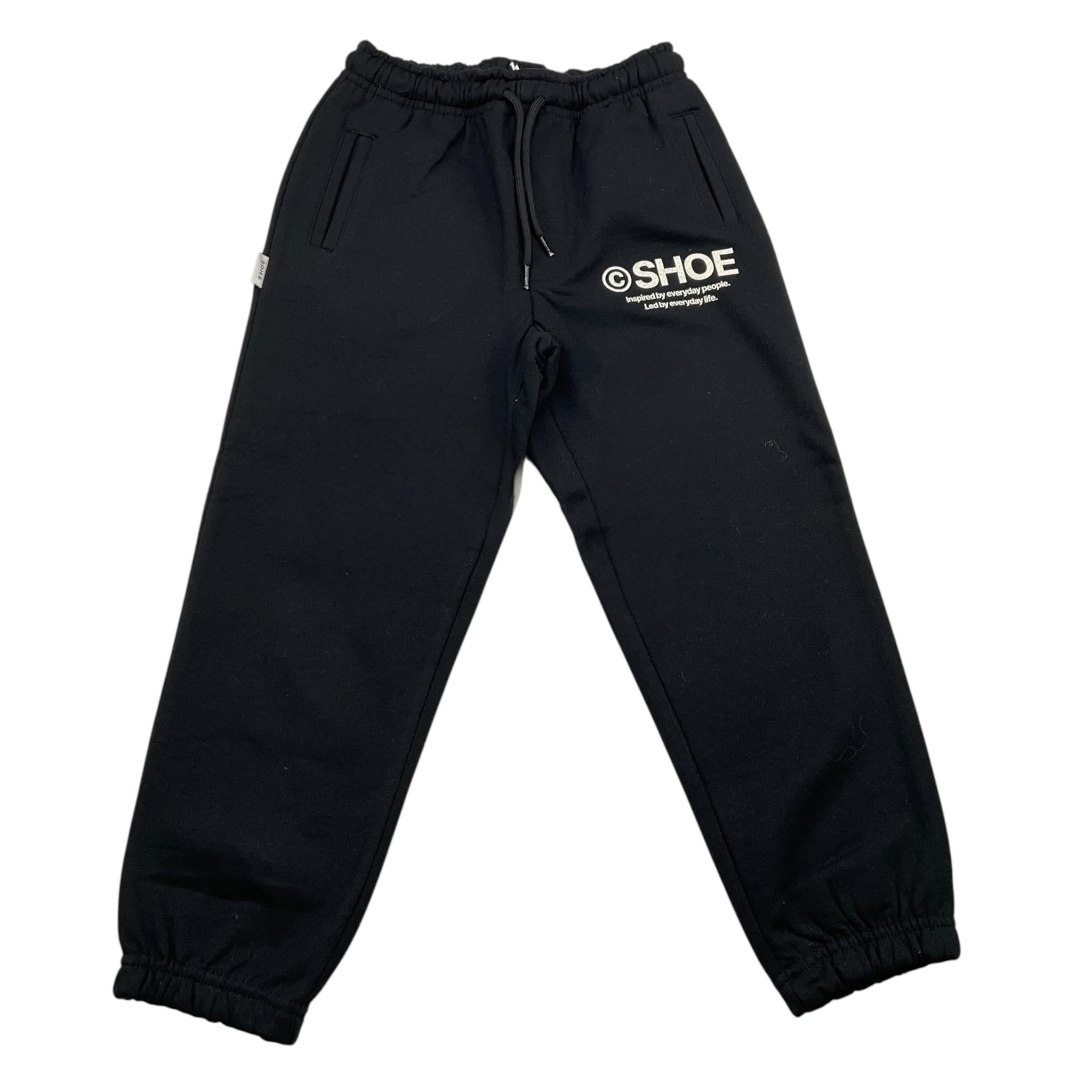 SHOE pantalone tuta tinta unita con stampa in contrasto Nero per Bambino PRESTN0119 NERO SHOE 