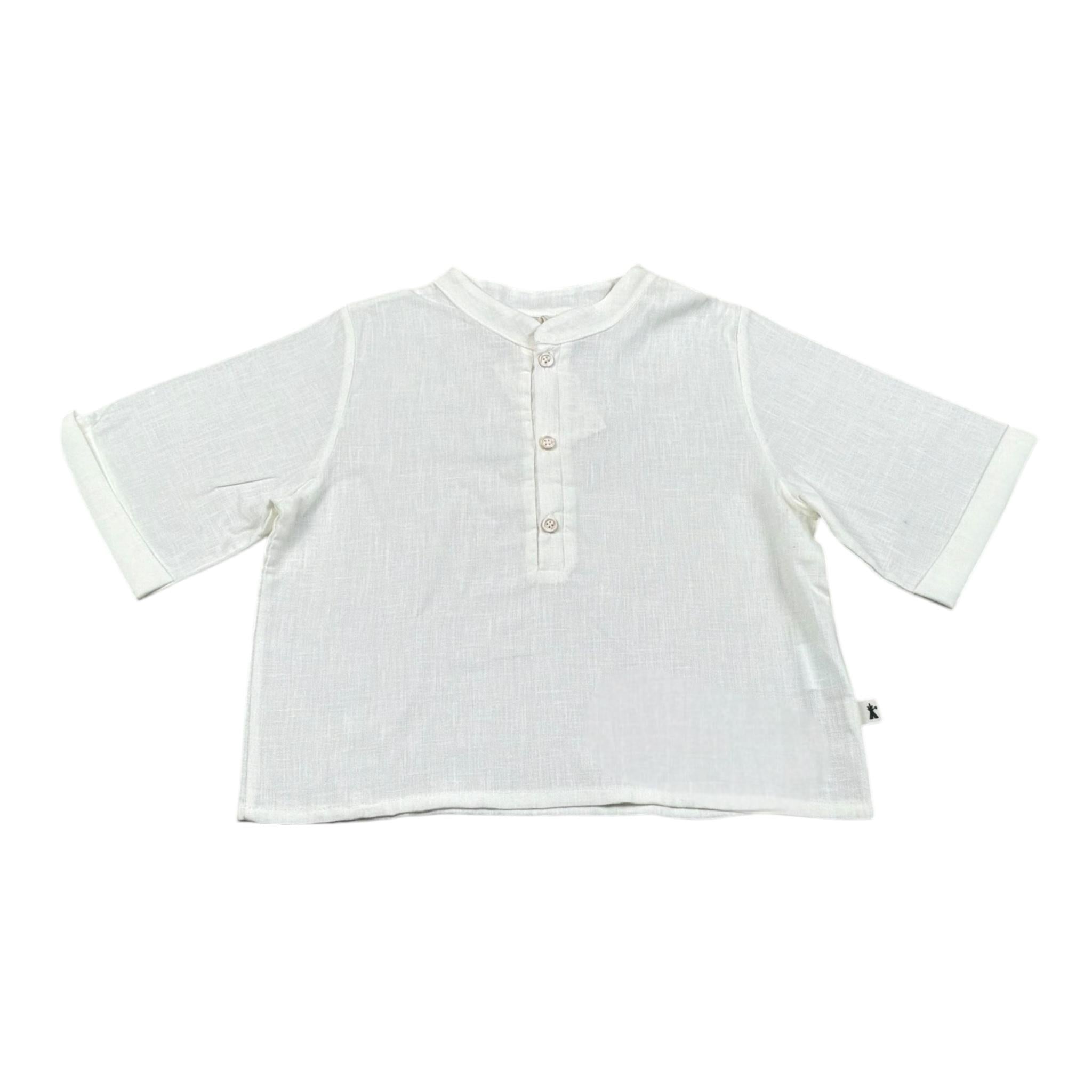 Petit Indi Polo Mezza Manica Girocollo Tinta Unita  per Bambino SS25BK7120X BIANCO PETIT INDI 