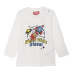 DIESEL shirt girocollo tinta unita con stampa in contrasto Bianco per Neonato K0057 BIANCO DIESEL 
