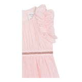 Carre'Ment Beau Solid Color Sleeveless Dress With Pink Tulle For Baby Girl