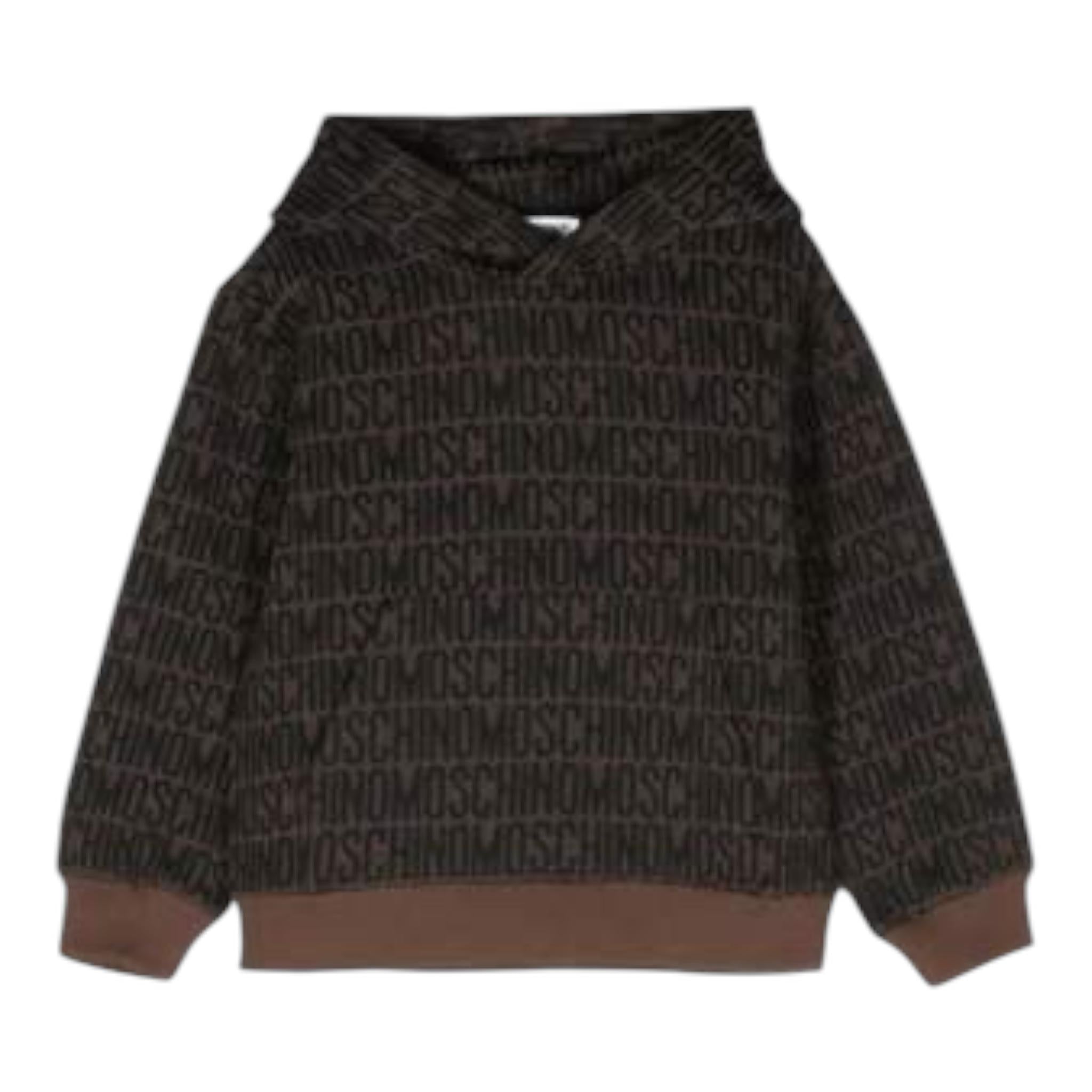 MOSCHINO felpa tinta unita logata con cappuccio Marrone per Bambino HUF08C MARRONE MOSCHINO 