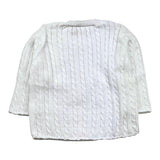 JO Milano Solid Color Crew Neck Sweater White For Newborn
