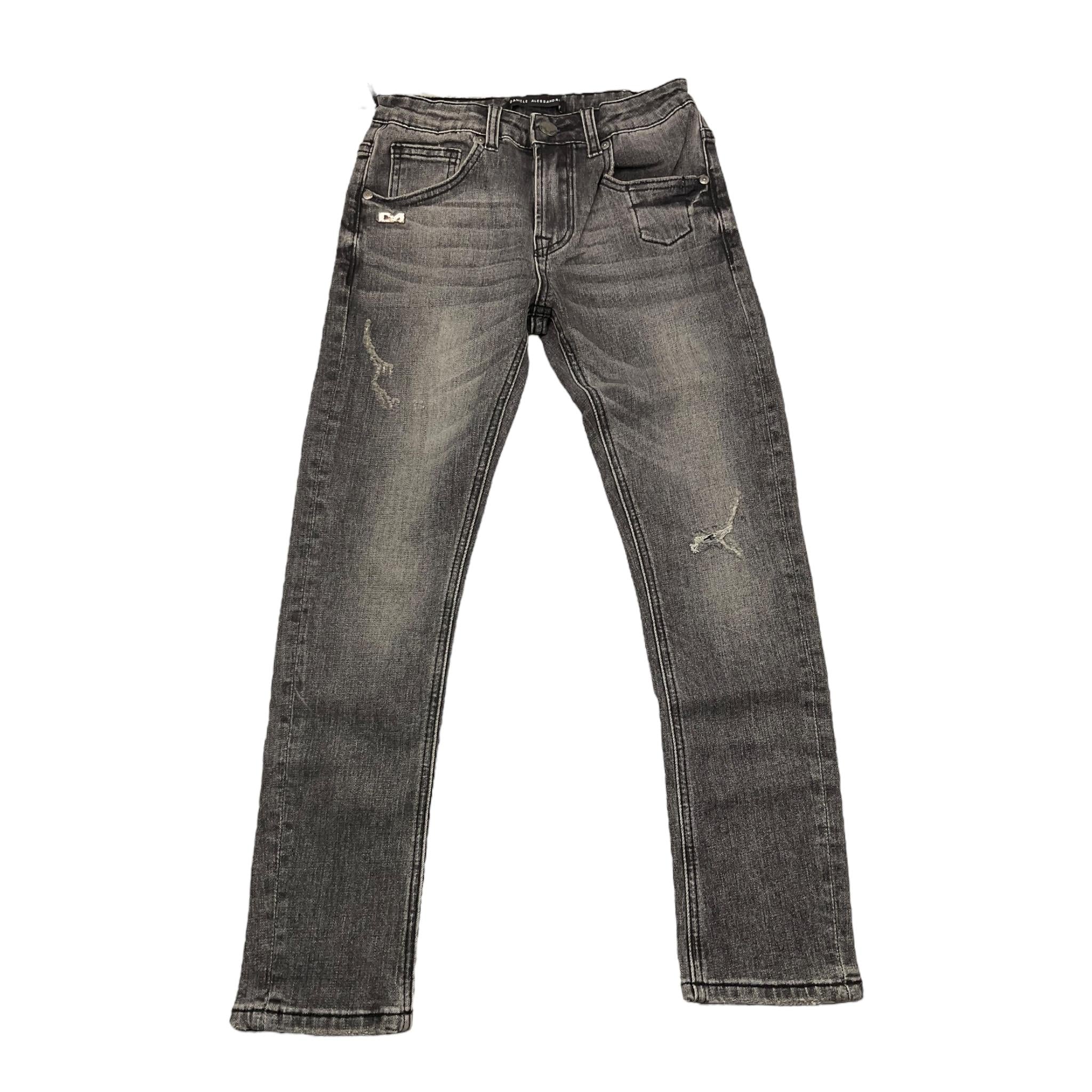 DANIELE ALESSANDRINI jeans tinta unita con girovita regolabile Grigio per Bambino 31PD00053J GRIGIO DANIELE ALESSANDRINI 