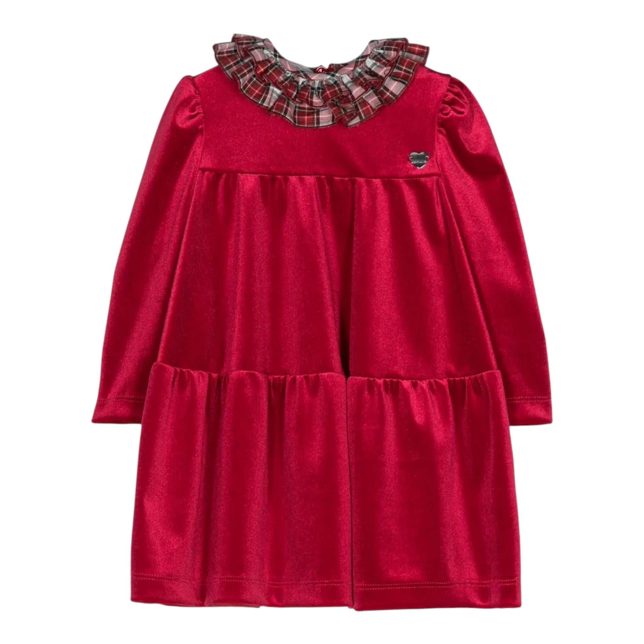 MONNALISA abito tinta unita in velluto Rosso per Neonata 31D913 ROSSO MONNALISA 