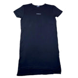 Freddy Solid Color Half Sleeve Dress with Black Logo Print for Girls