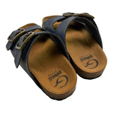 Gallucci Solid Color Slipper With Buckle And Contrasting Sole Blue For Children