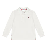 Tommy Hilfiger Polo Manica Lunga Tinta Unita per Neonato KN0KN01848 BIANCO TOMMY HILFIGER 