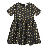 MOSCHINO abito mezza manica tinta unita stampa cuoricini Nero per Neonata MDV0BG NERO MOSCHINO 