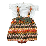 La Stupenderia Completo 2 Pezzi Body-Salopette Bicolore per Neonata TBCT58 BIANCO LA STUPENDERIA 